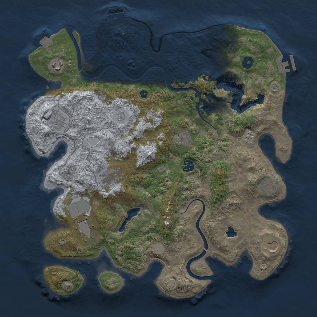 Rust Map: Procedural Map, Size: 4000, Seed: 1880636554, 15 Monuments