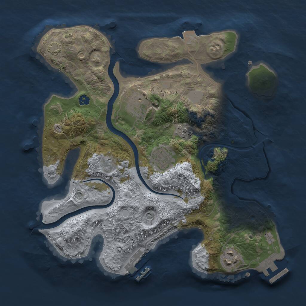 Rust Map: Procedural Map, Size: 2800, Seed: 33, 9 Monuments