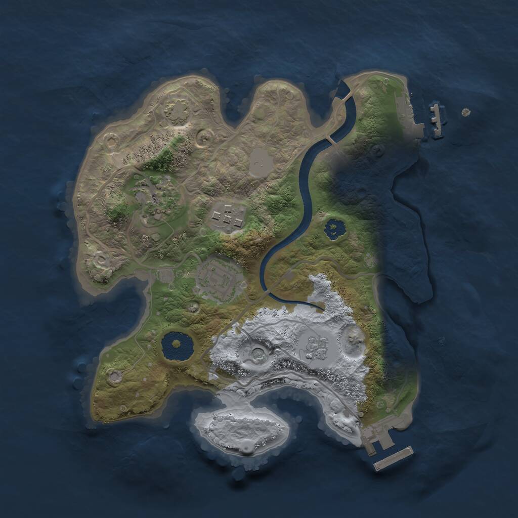 Rust Map: Procedural Map, Size: 2500, Seed: 239310158, 9 Monuments