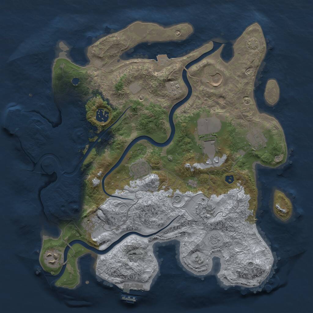 Rust Map: Procedural Map, Size: 3500, Seed: 430235267, 15 Monuments