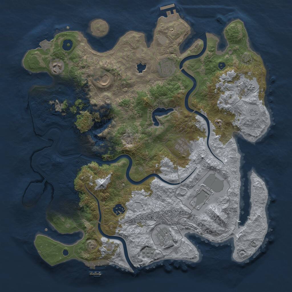 Rust Map: Procedural Map, Size: 4000, Seed: 295178768, 15 Monuments