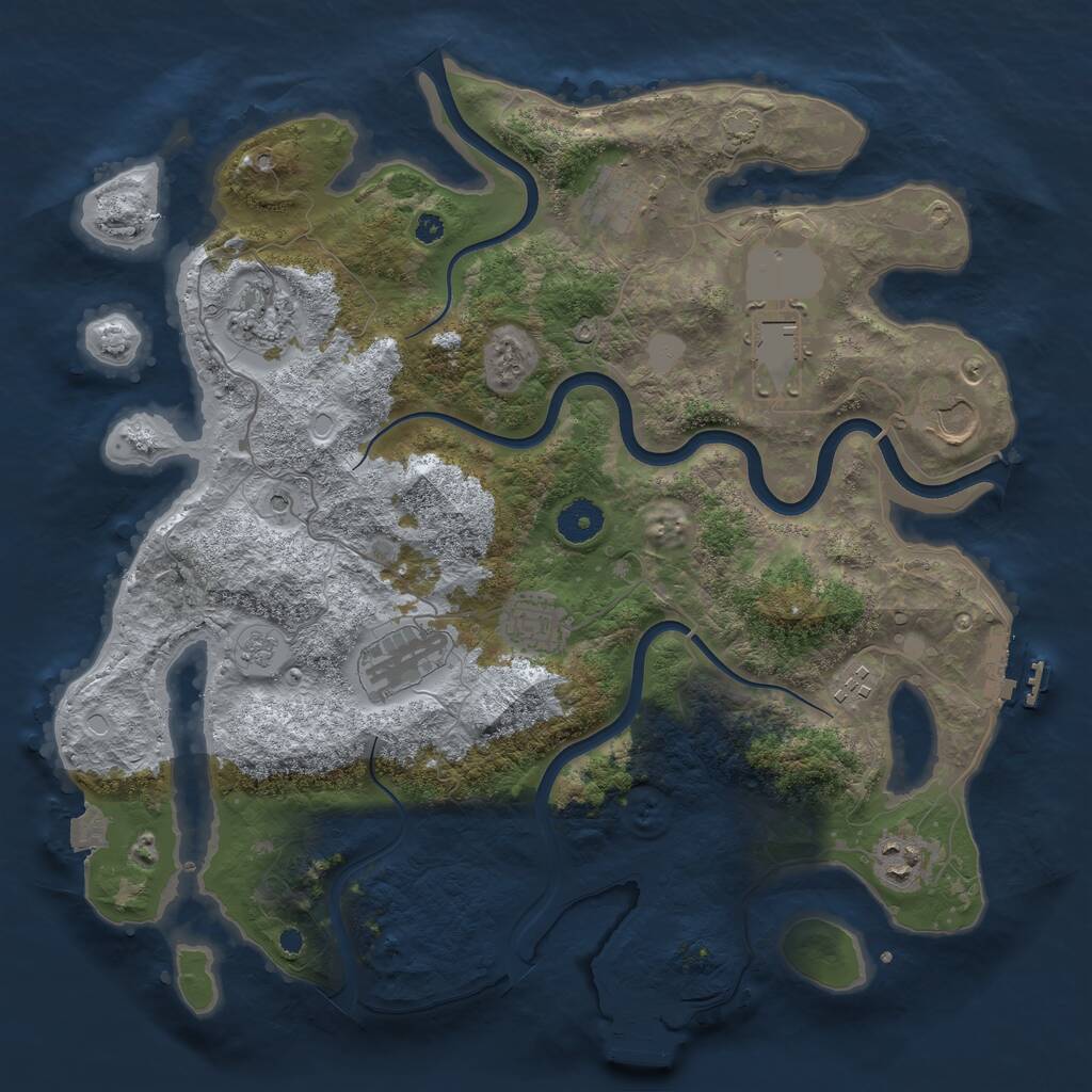 Rust Map: Procedural Map, Size: 3750, Seed: 532901705, 14 Monuments