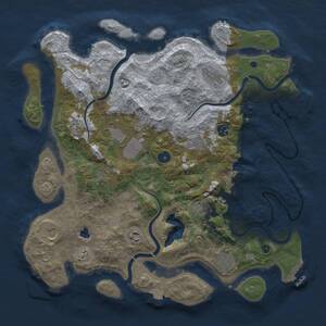 Thumbnail Rust Map: Procedural Map, Size: 4050, Seed: 2077667852, 16 Monuments