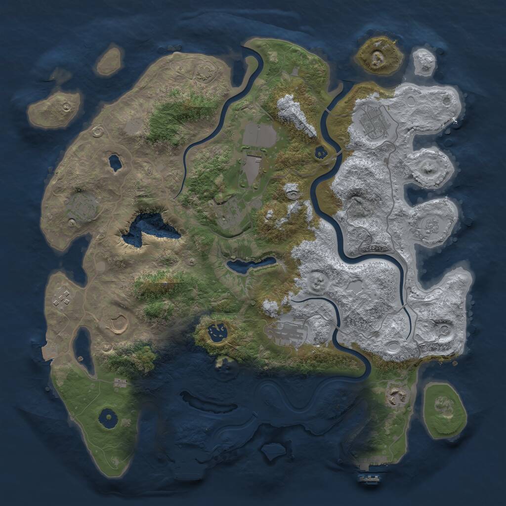 Rust Map: Procedural Map, Size: 4000, Seed: 1231245125, 15 Monuments