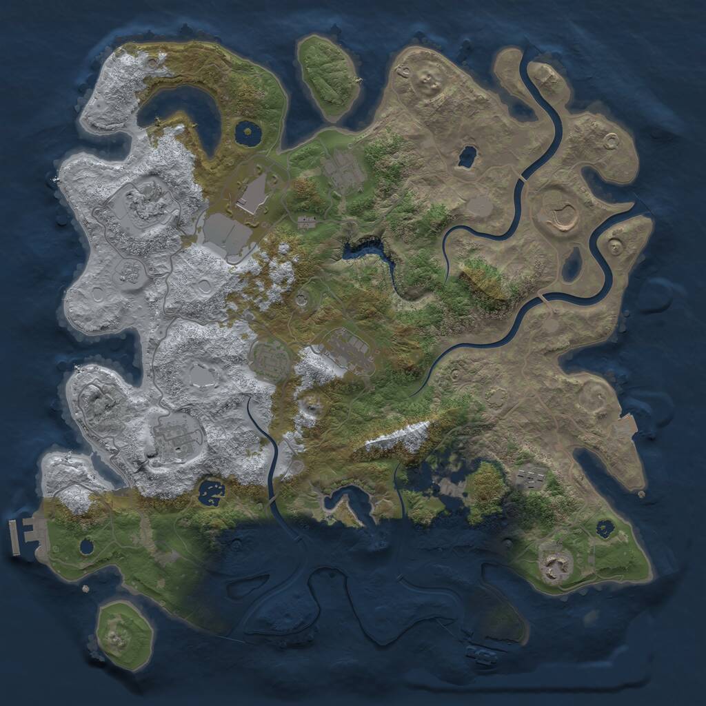 Rust Map: Procedural Map, Size: 4000, Seed: 1630214209, 17 Monuments