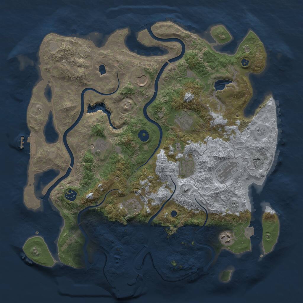 Rust Map: Procedural Map, Size: 4000, Seed: 794446744, 15 Monuments