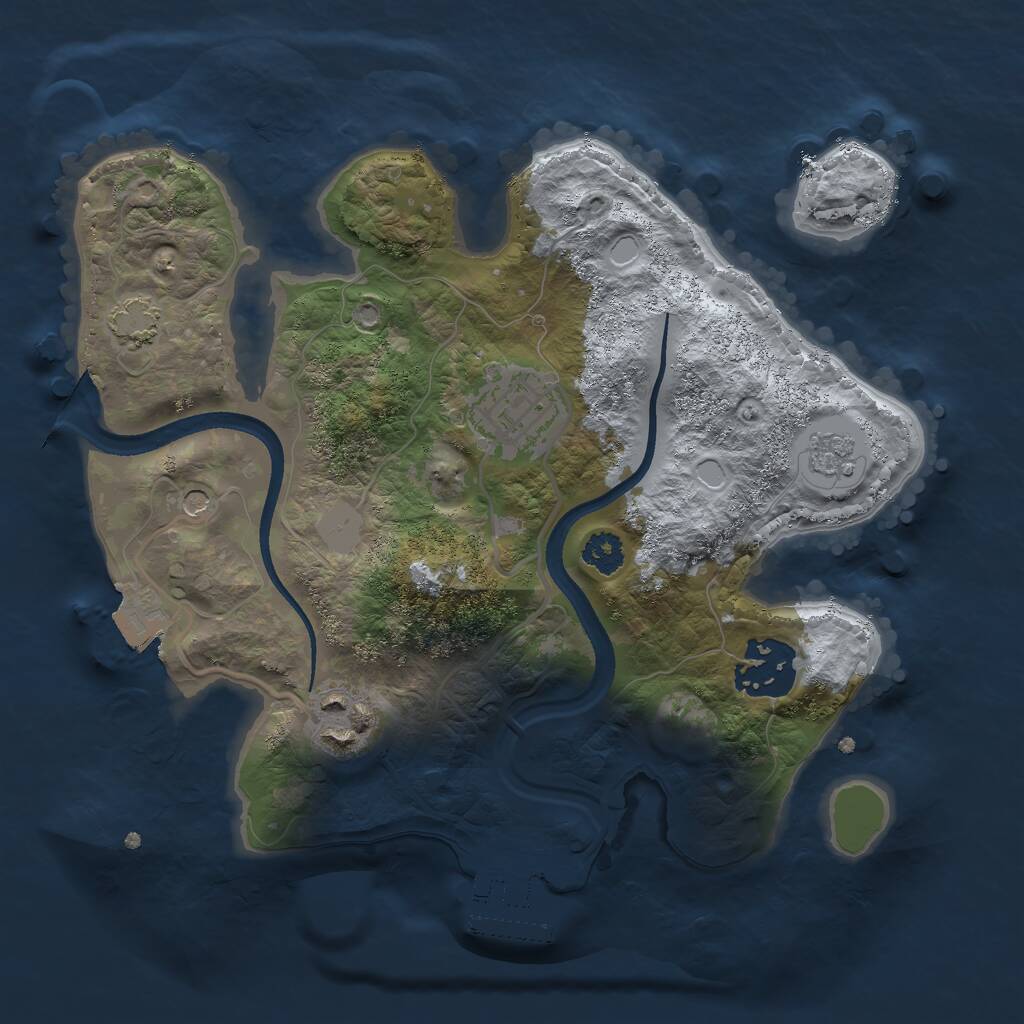 Rust Map: Procedural Map, Size: 2500, Seed: 145232, 8 Monuments