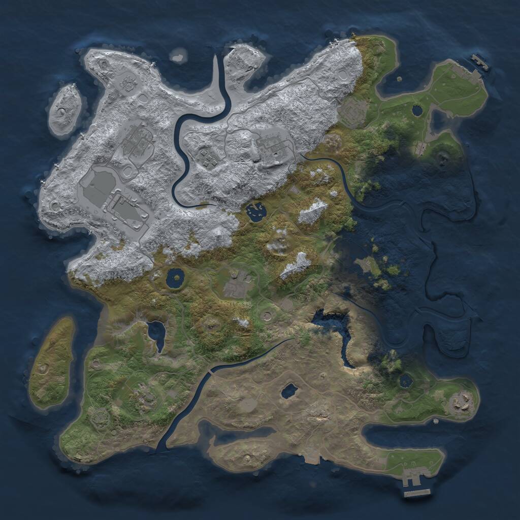 Rust Map: Procedural Map, Size: 4000, Seed: 4932576, 16 Monuments