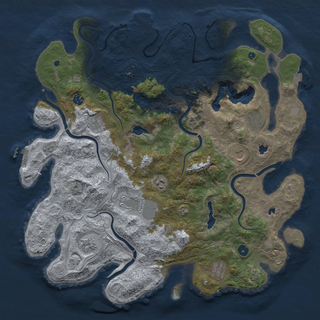 Rust Map: Procedural Map, Size: 4500, Seed: 219438067, 15 Monuments