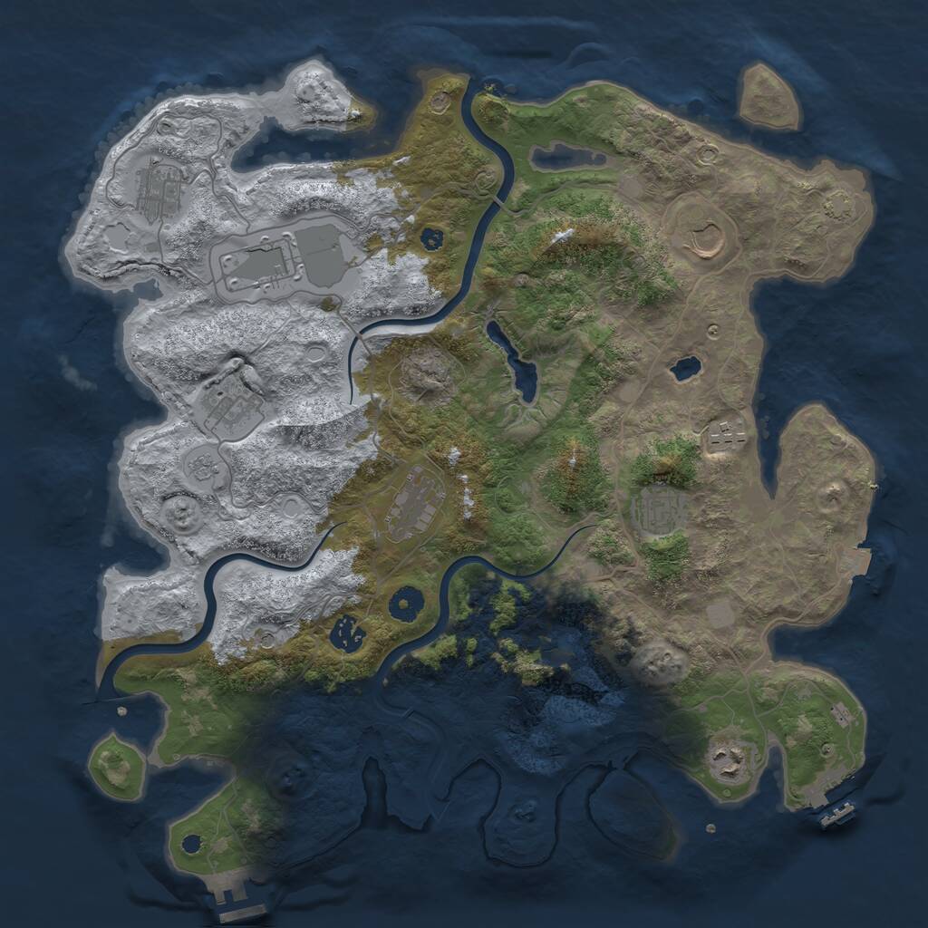 Rust Map: Procedural Map, Size: 4000, Seed: 2081594652, 15 Monuments