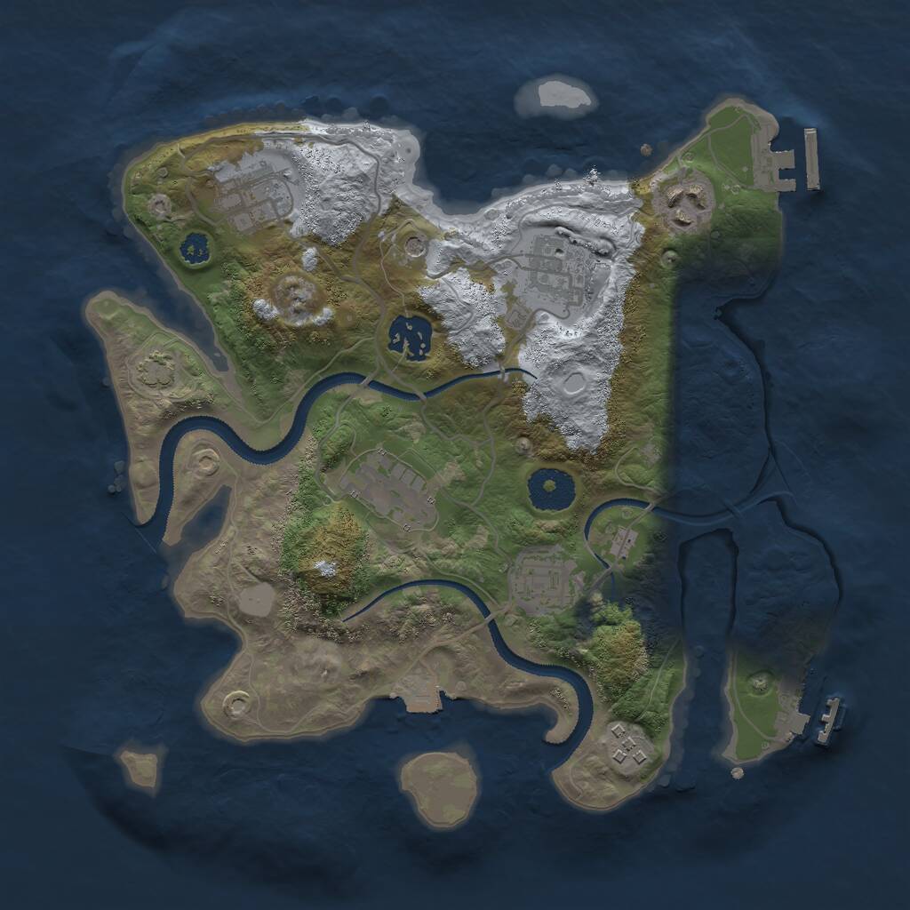 Rust Map: Procedural Map, Size: 3000, Seed: 62042, 12 Monuments