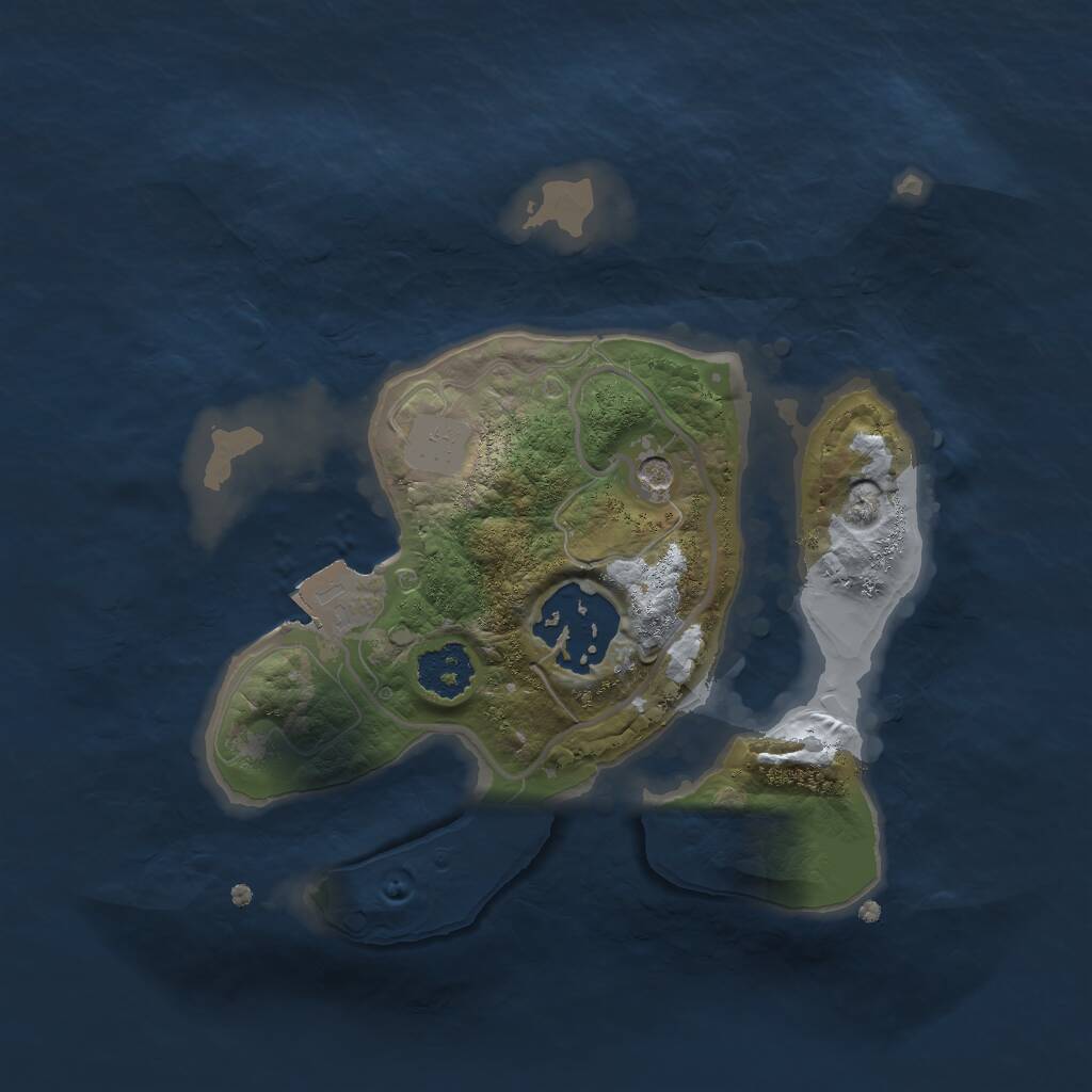 Rust Map: Procedural Map, Size: 2000, Seed: 1911190770, 3 Monuments
