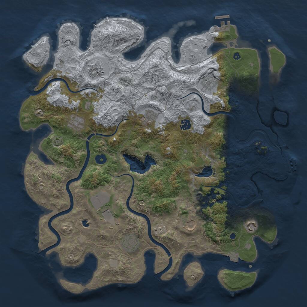 Rust Map: Procedural Map, Size: 4200, Seed: 2145492596, 16 Monuments