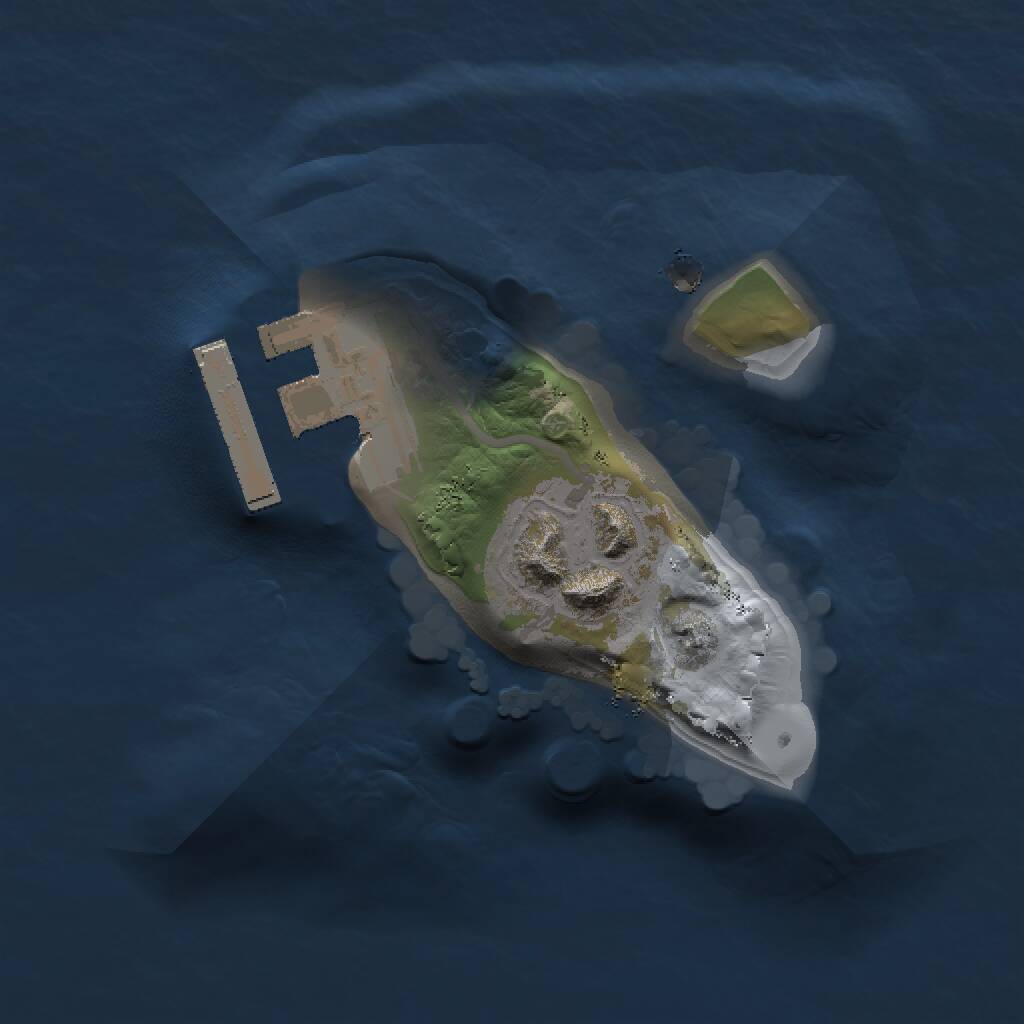 Rust Map: Procedural Map, Size: 1200, Seed: 1050851885, 3 Monuments