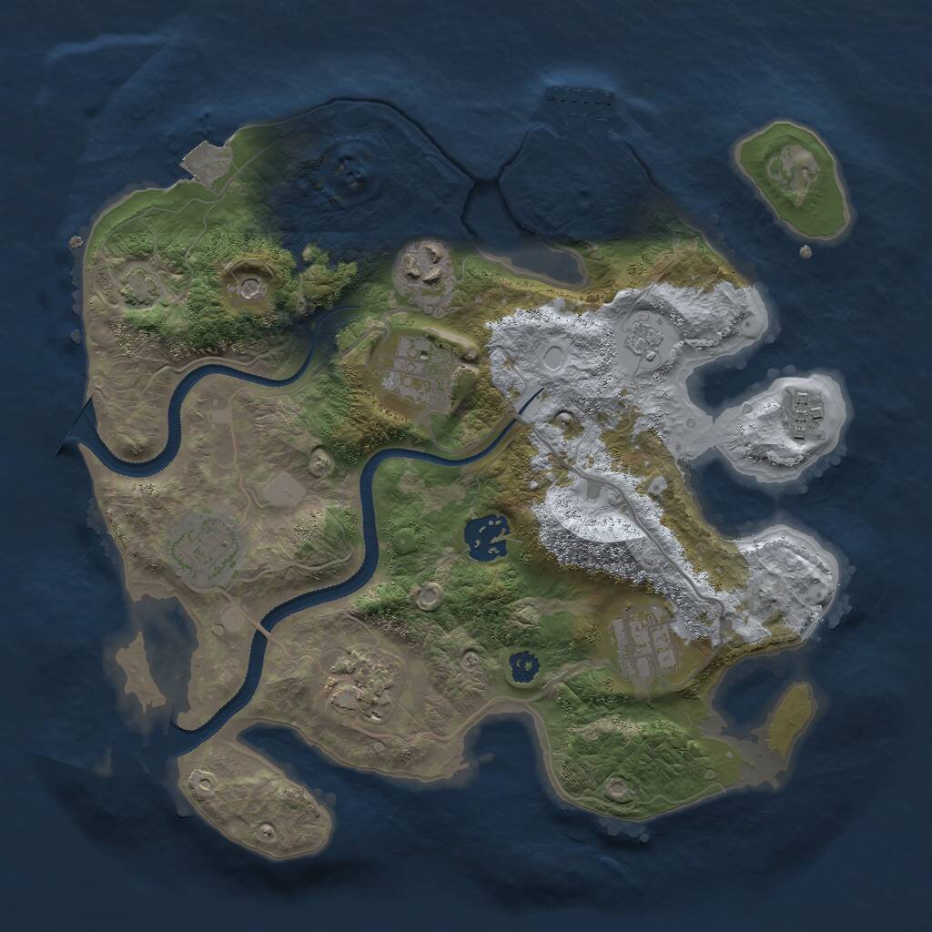 Rust Map: Procedural Map, Size: 3000, Seed: 1617427239, 12 Monuments