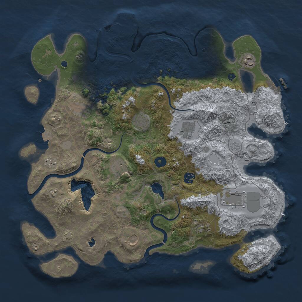 Rust Map: Procedural Map, Size: 4000, Seed: 1706861674, 16 Monuments