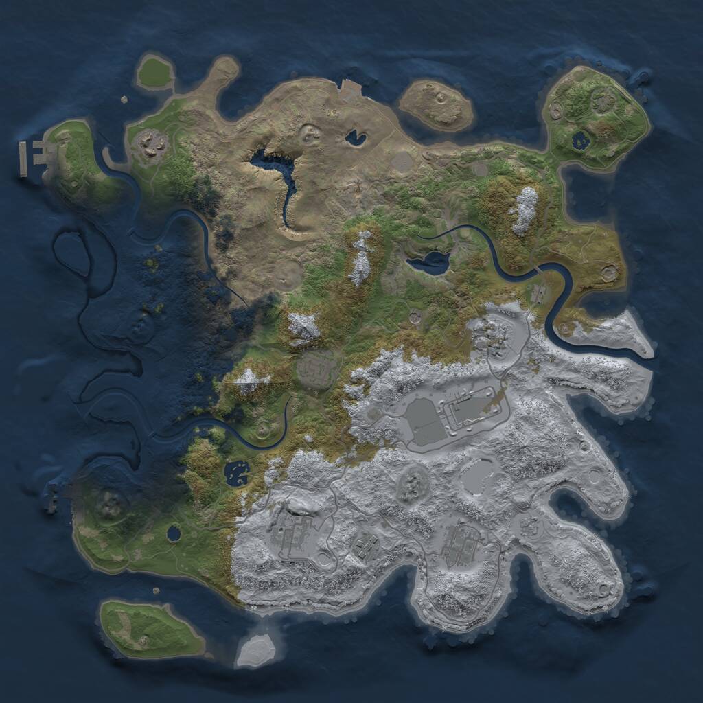 Rust Map: Procedural Map, Size: 4000, Seed: 384937323, 14 Monuments