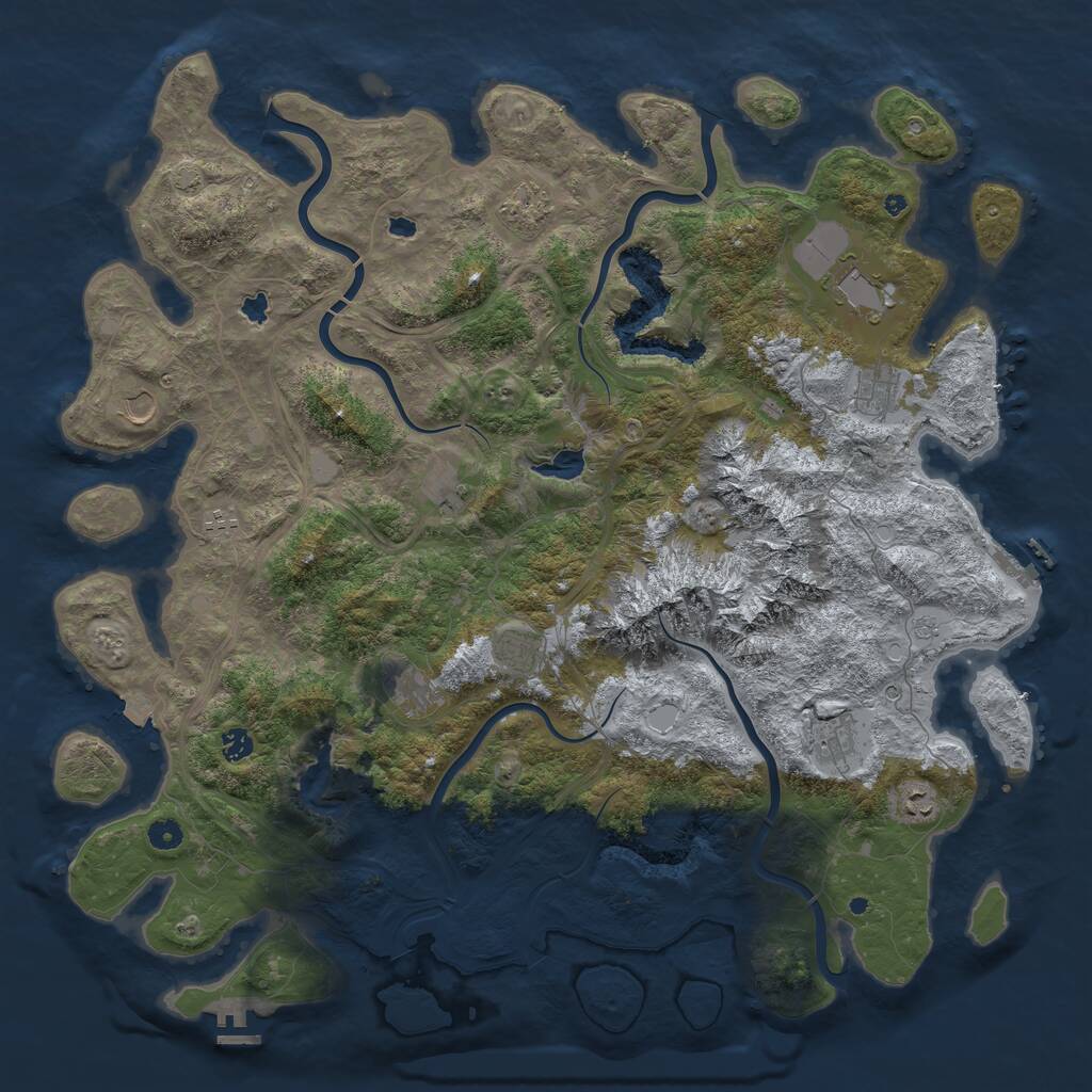 Rust Map: Procedural Map, Size: 5000, Seed: 56785, 17 Monuments