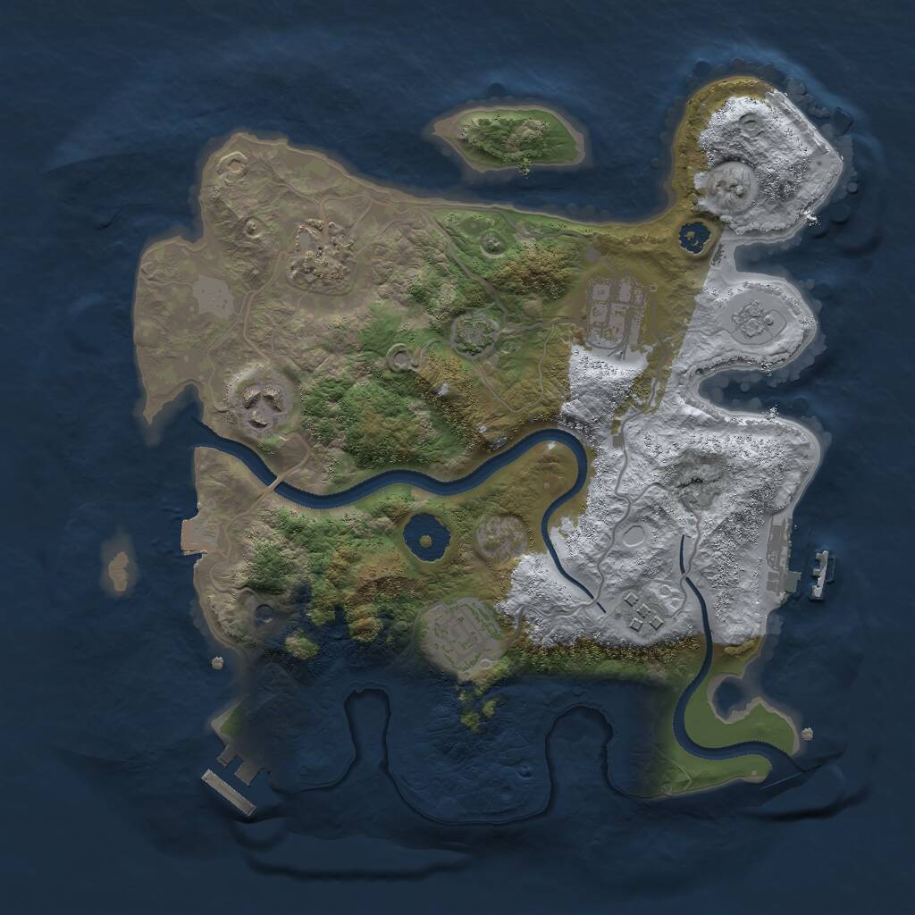 Rust Map: Procedural Map, Size: 3000, Seed: 2121623554, 11 Monuments