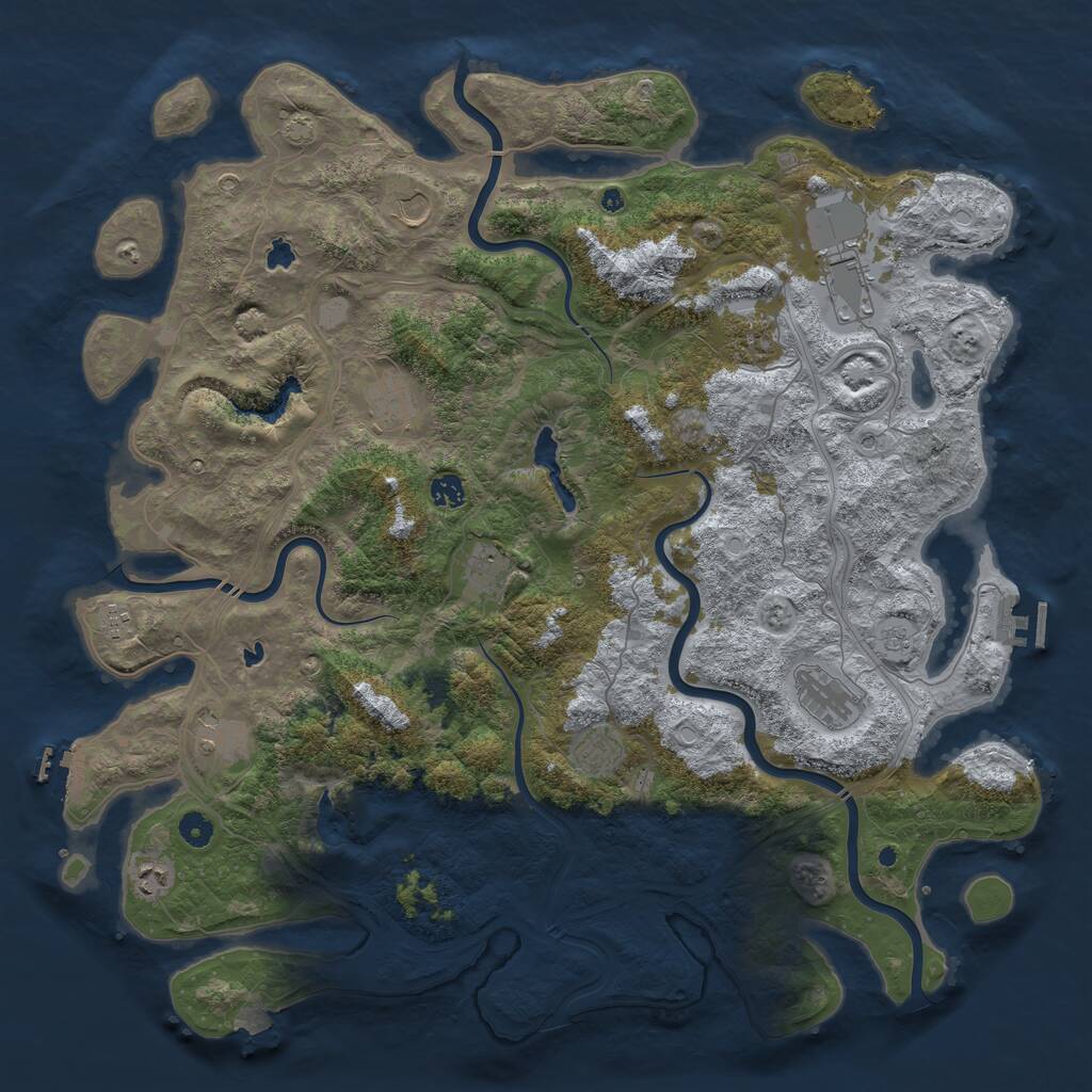 Rust Map: Procedural Map, Size: 4800, Seed: 1768196742, 17 Monuments