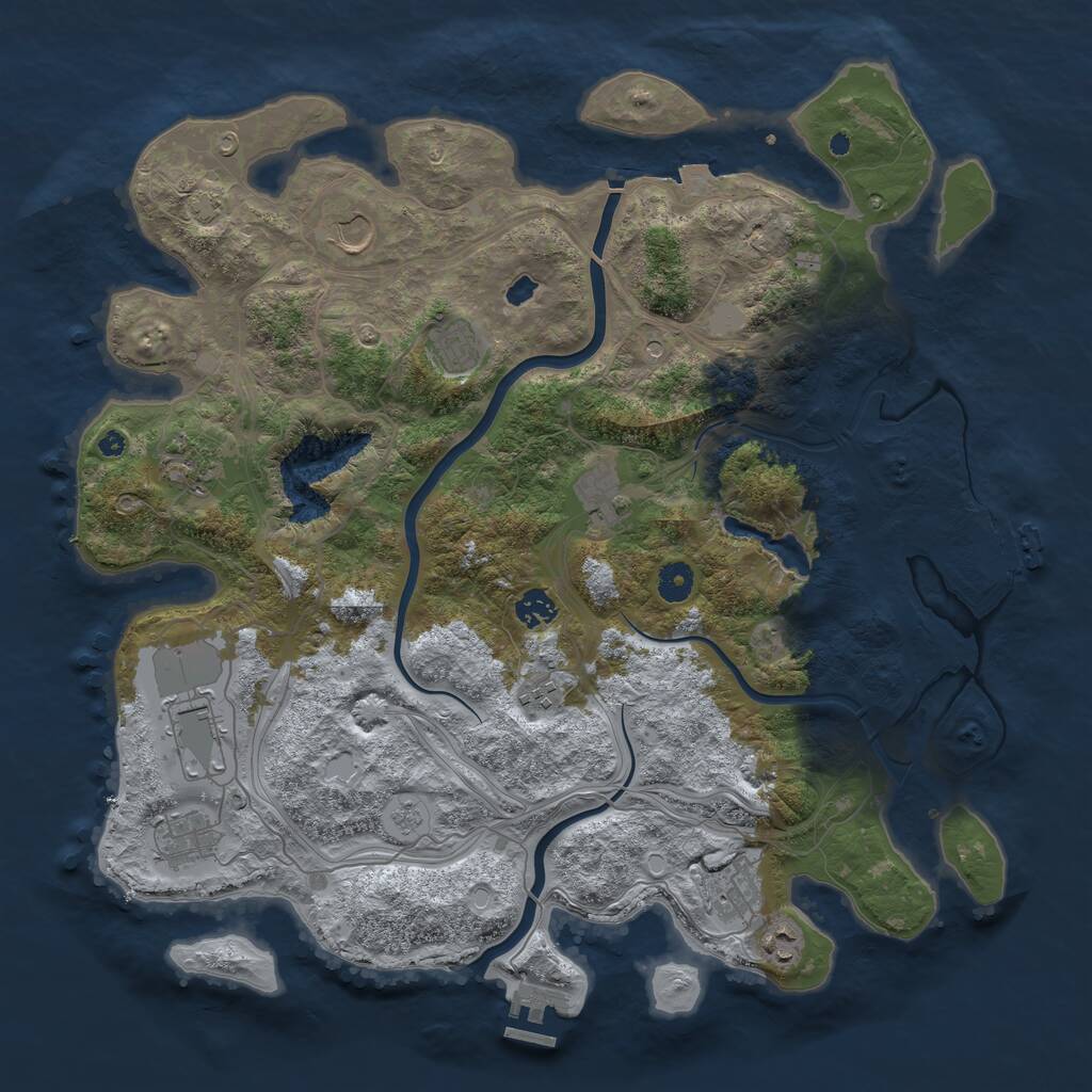 Rust Map: Procedural Map, Size: 4250, Seed: 1129153289, 16 Monuments