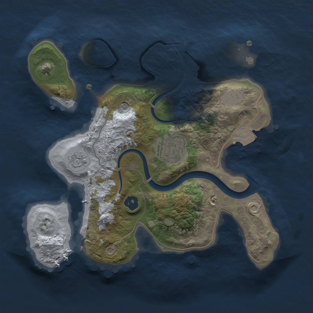Rust Map: Procedural Map, Size: 2250, Seed: 61356, 4 Monuments