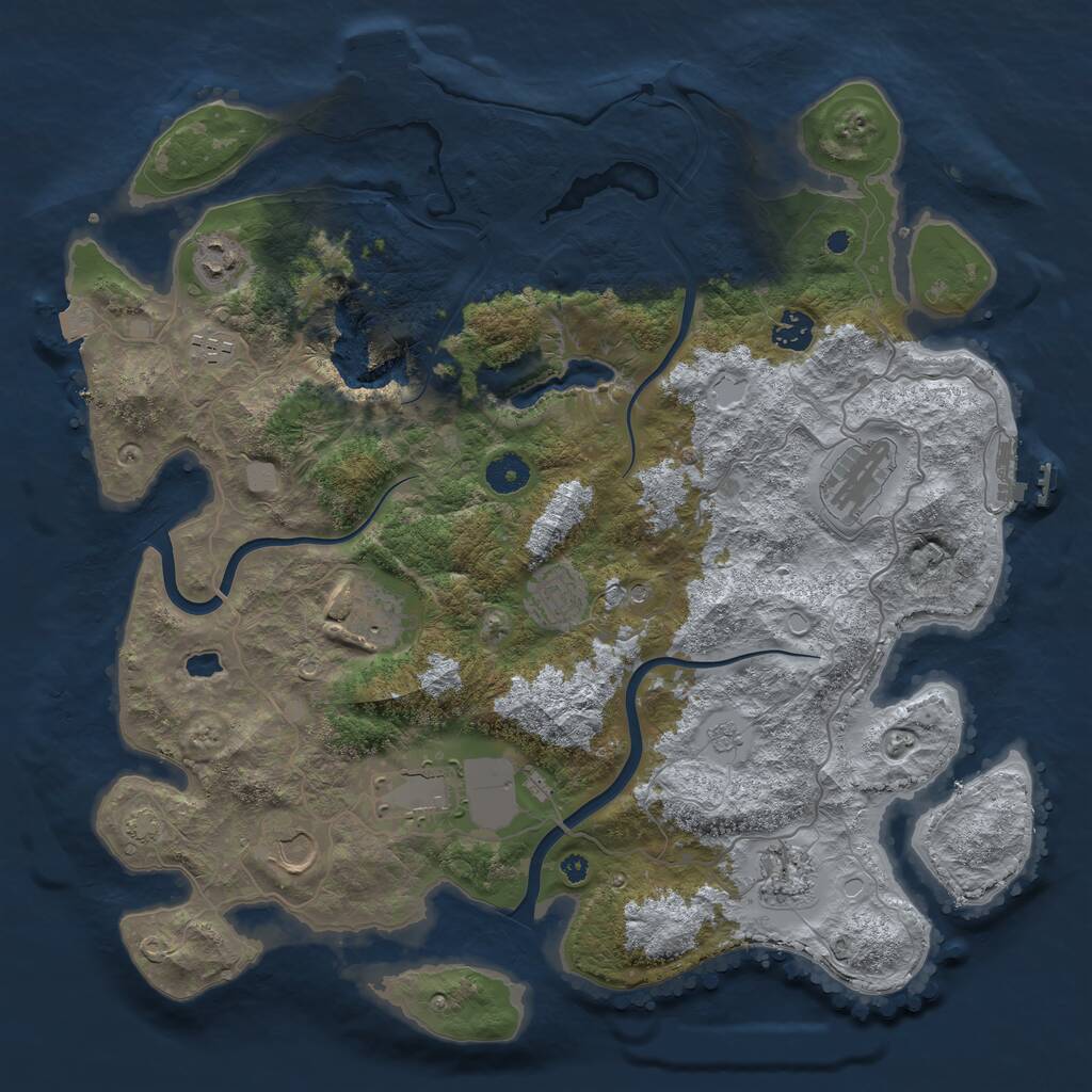 Rust Map: Procedural Map, Size: 4000, Seed: 857817678, 15 Monuments