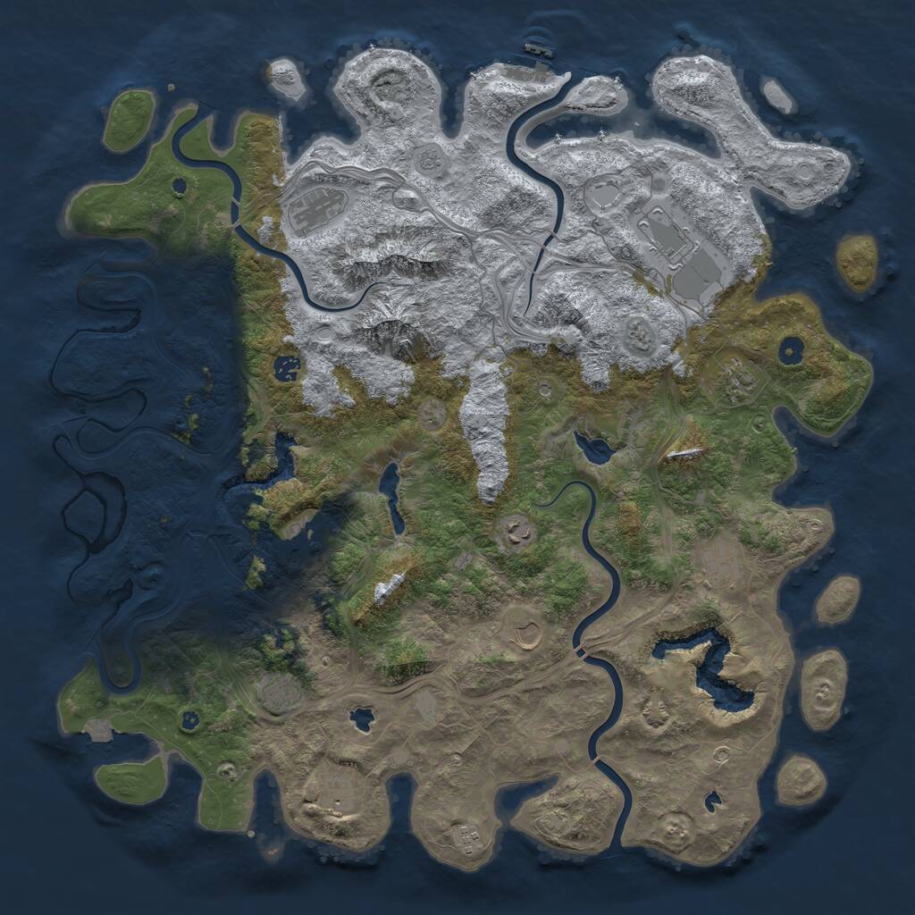 Rust Map: Procedural Map, Size: 5000, Seed: 13031997, 16 Monuments
