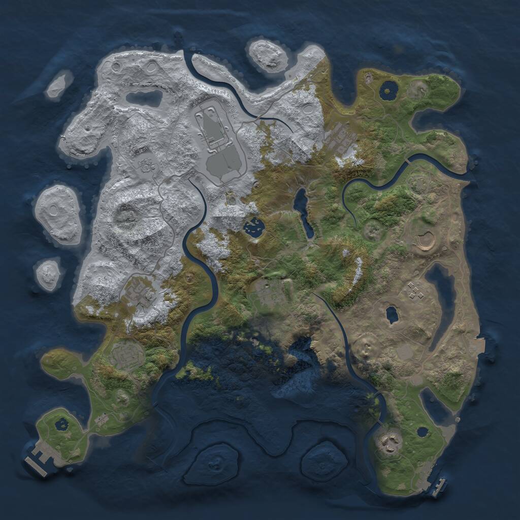 Rust Map: Procedural Map, Size: 4000, Seed: 18709, 15 Monuments