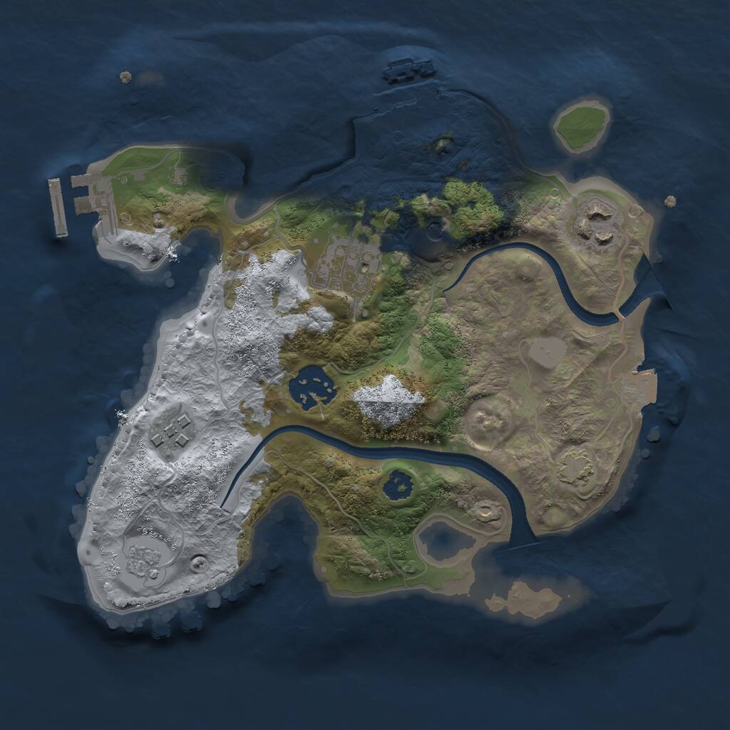Rust Map: Procedural Map, Size: 2500, Seed: 6769, 10 Monuments