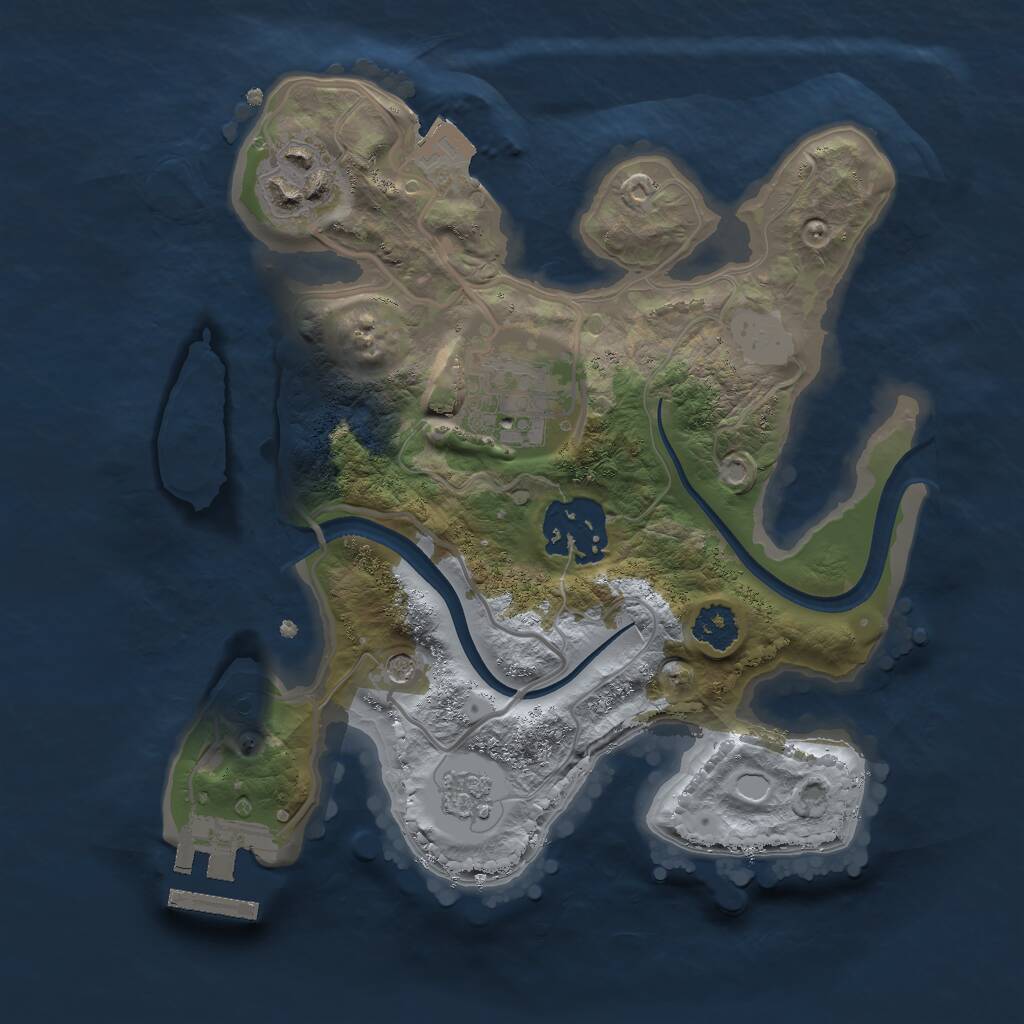 Rust Map: Procedural Map, Size: 2300, Seed: 918626686, 7 Monuments