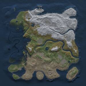 Thumbnail Rust Map: Procedural Map, Size: 3800, Seed: 90519435, 17 Monuments