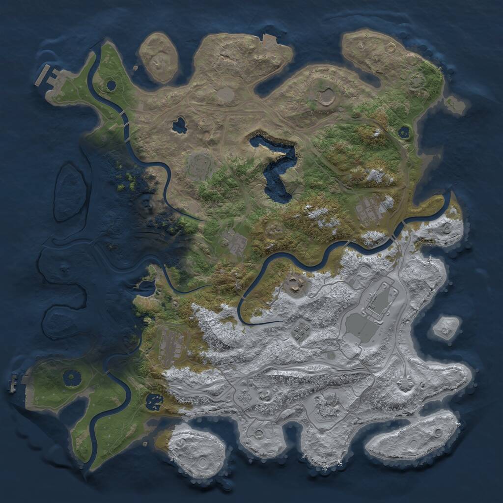Rust Map: Procedural Map, Size: 4250, Seed: 516869510, 16 Monuments