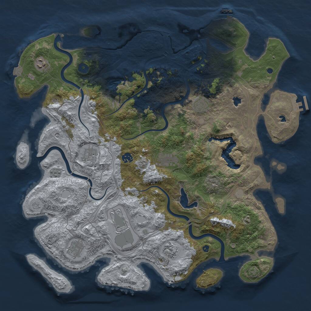 Rust Map: Procedural Map, Size: 4500, Seed: 638753020, 15 Monuments