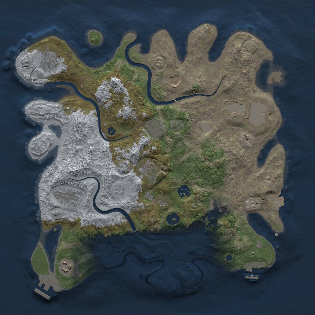 Rust Map: Procedural Map, Size: 3750, Seed: 26001158, 16 Monuments