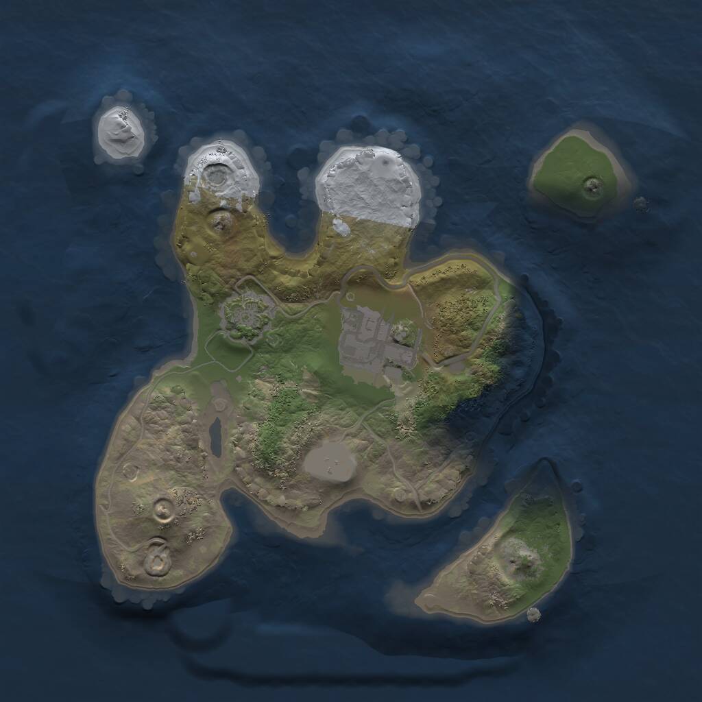 Rust Map: Procedural Map, Size: 2000, Seed: 833959994, 3 Monuments
