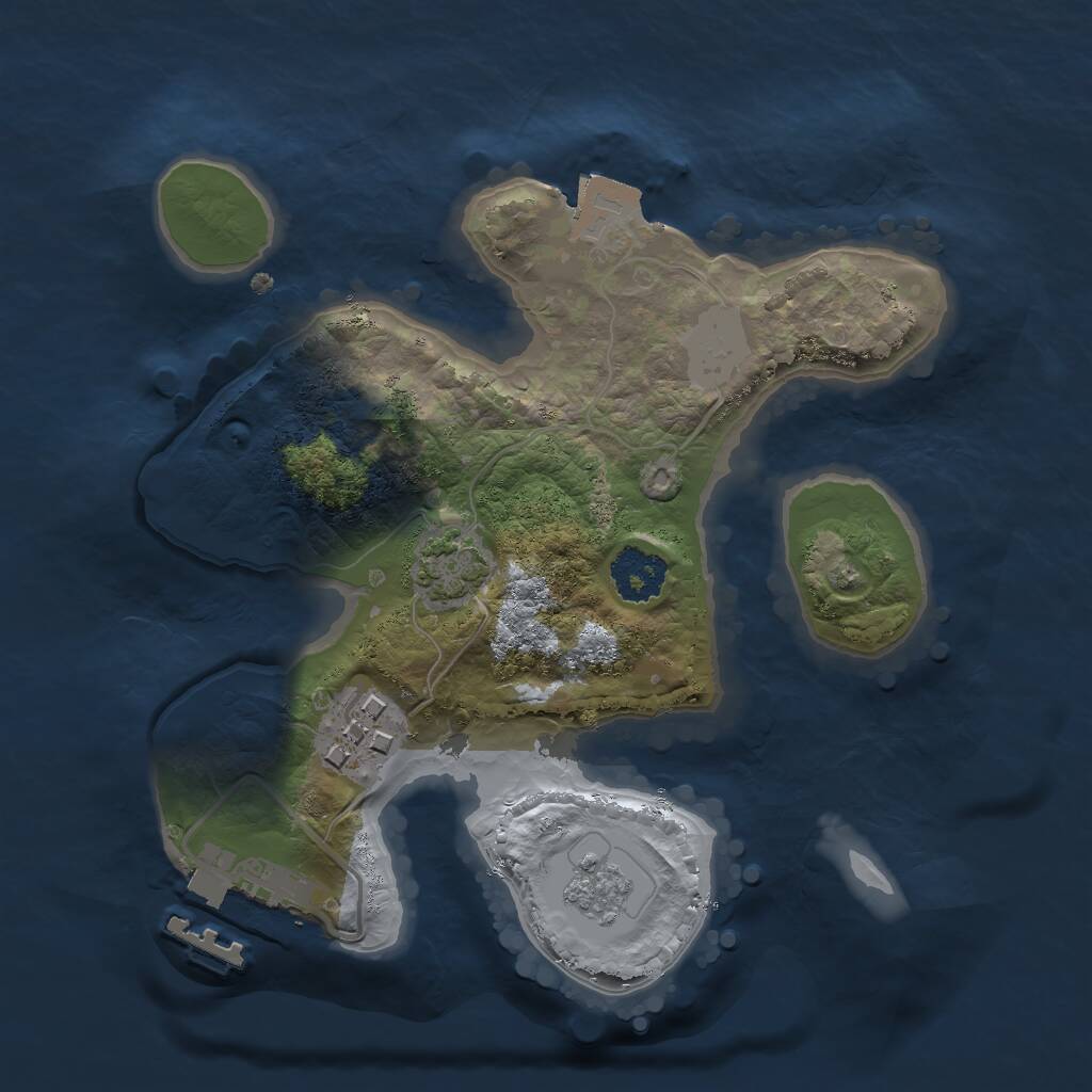 Rust Map: Procedural Map, Size: 2000, Seed: 788562332, 5 Monuments