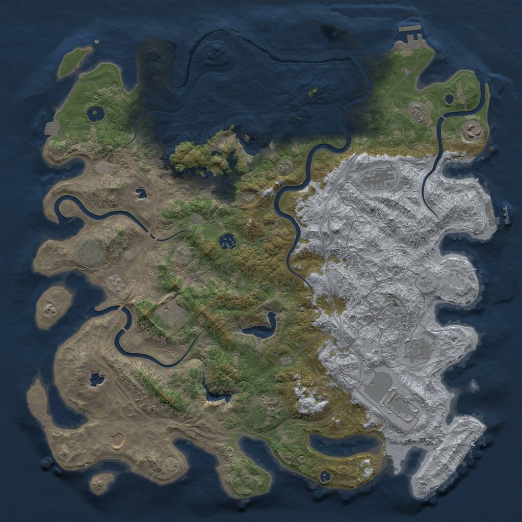 Rust Map: Procedural Map, Size: 4800, Seed: 1812830591, 17 Monuments