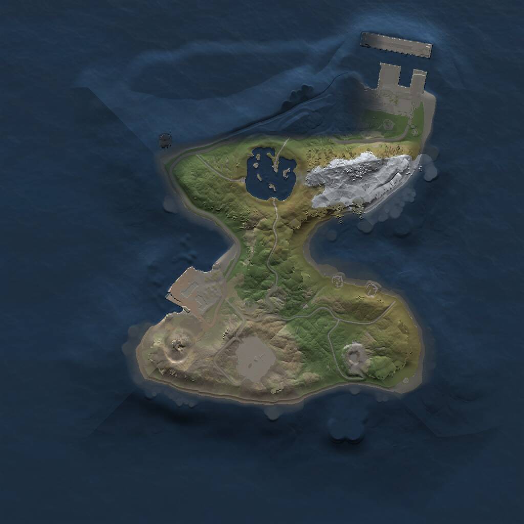 Rust Map: Procedural Map, Size: 1500, Seed: 465744, 3 Monuments