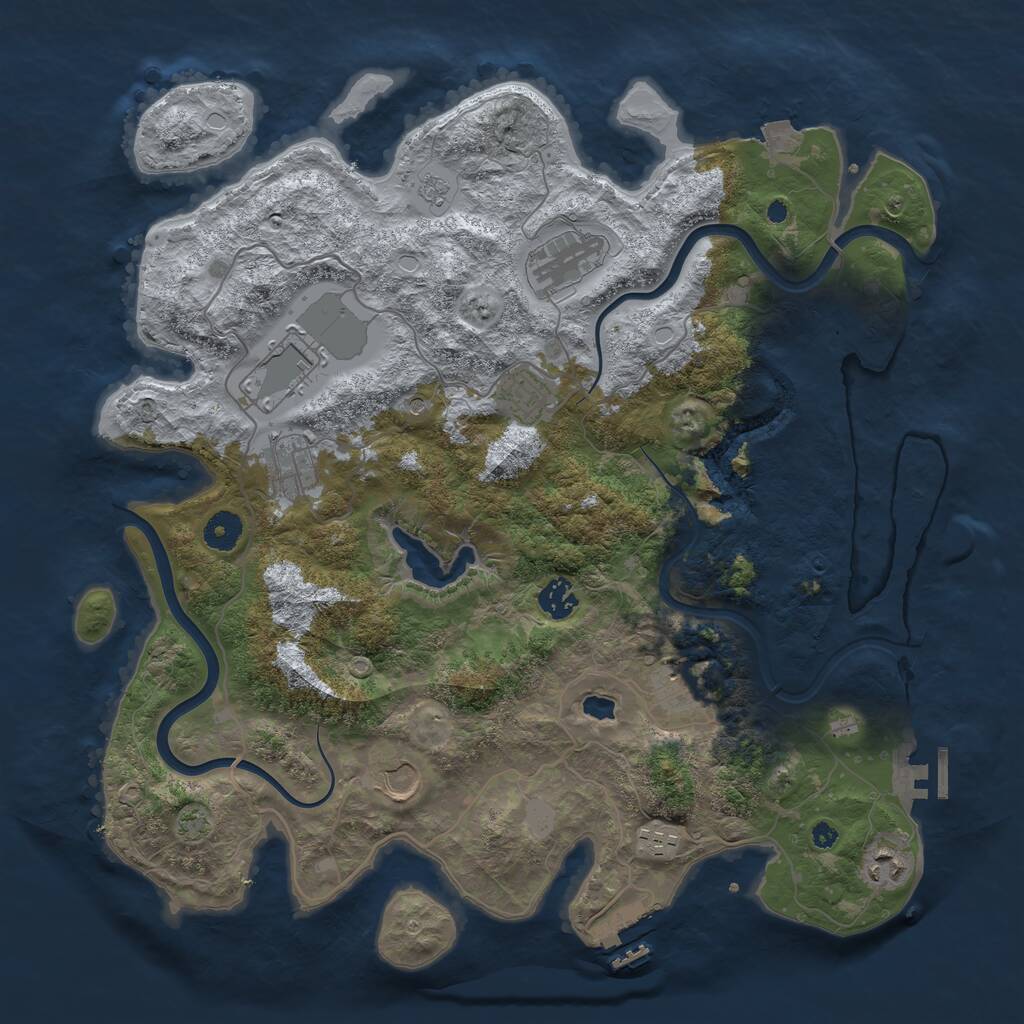 Rust Map: Procedural Map, Size: 4000, Seed: 1242051836, 15 Monuments