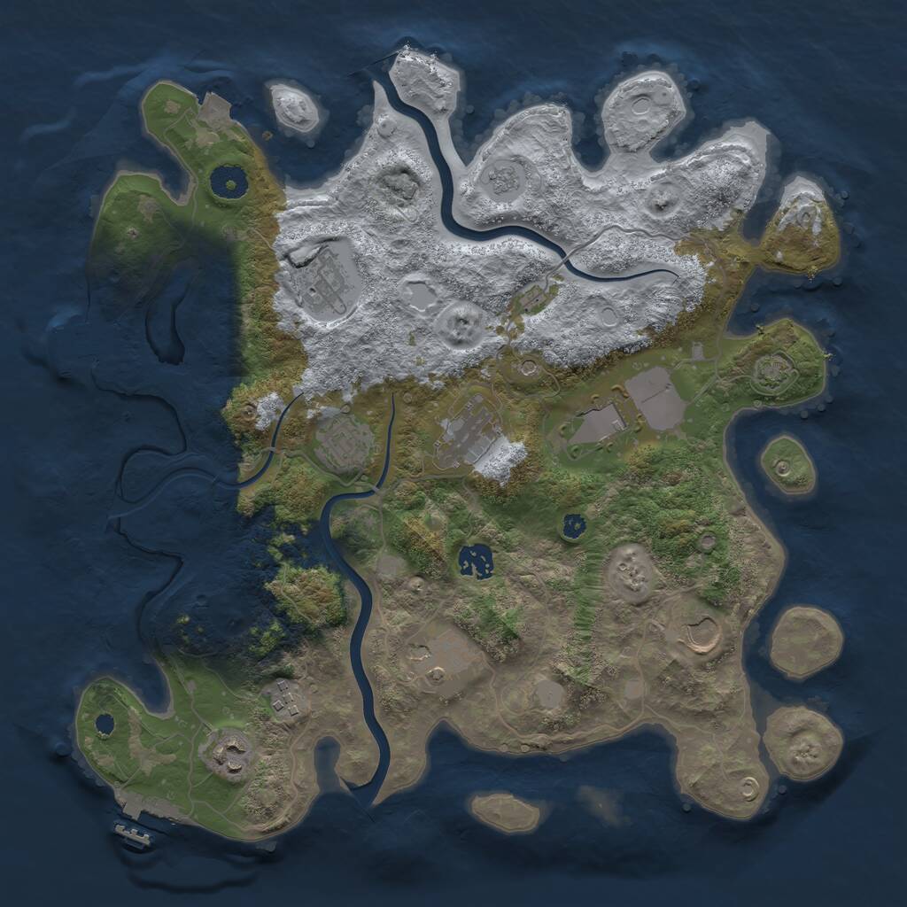 Rust Map: Procedural Map, Size: 3750, Seed: 30601, 15 Monuments