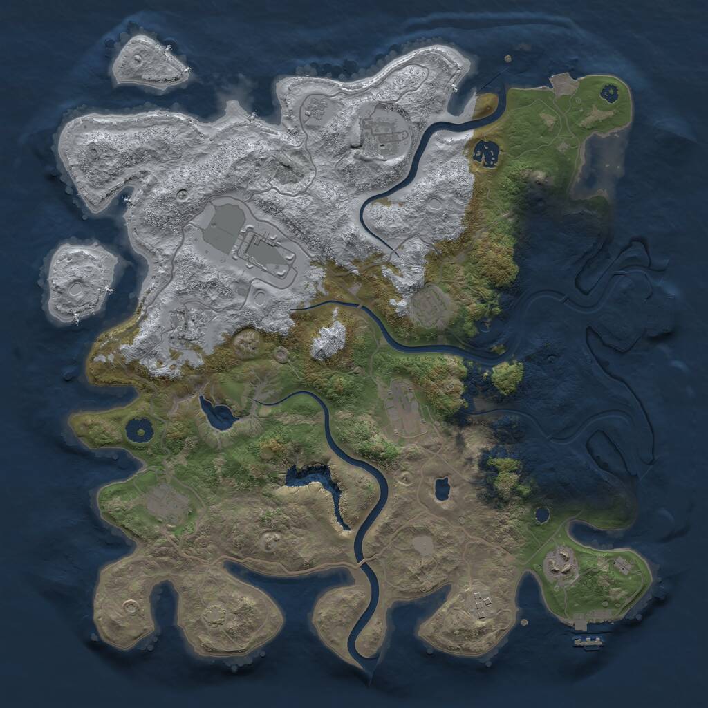 Rust Map: Procedural Map, Size: 4000, Seed: 1169665241, 15 Monuments