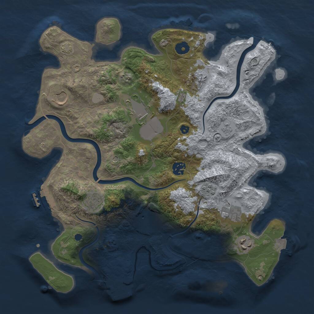 Rust Map: Procedural Map, Size: 3500, Seed: 1538882871, 15 Monuments