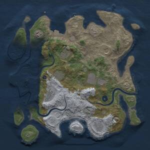 Thumbnail Rust Map: Procedural Map, Size: 3650, Seed: 343269, 13 Monuments