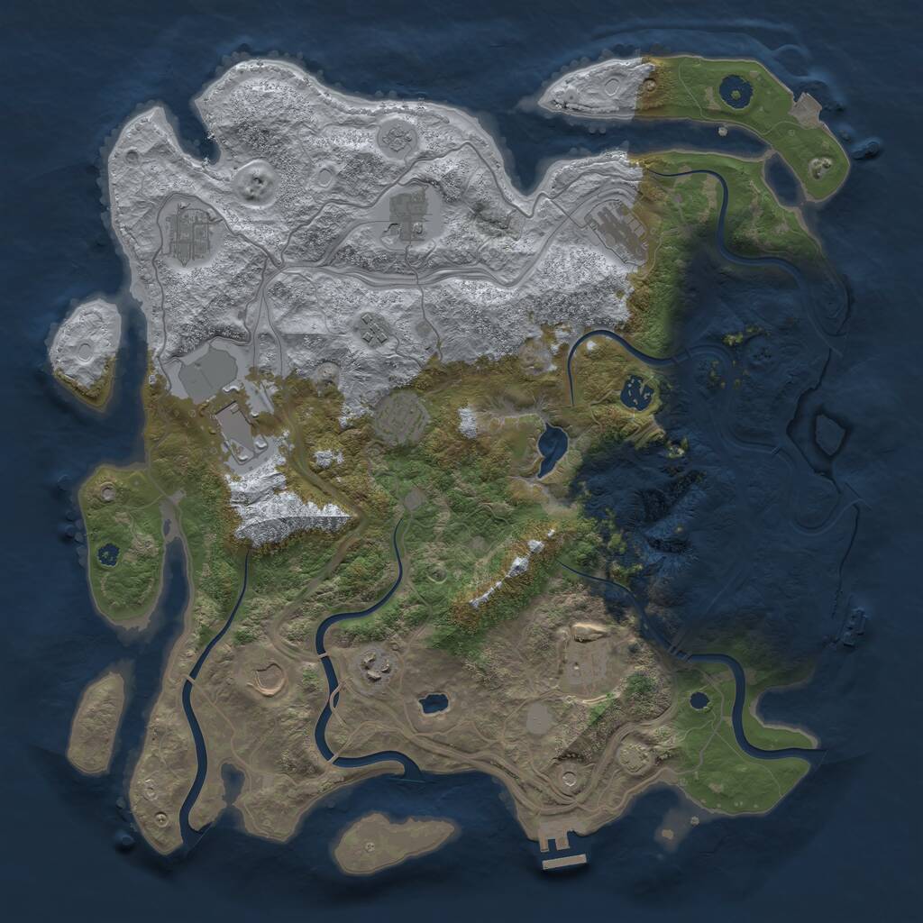 Rust Map: Procedural Map, Size: 4250, Seed: 403861, 16 Monuments