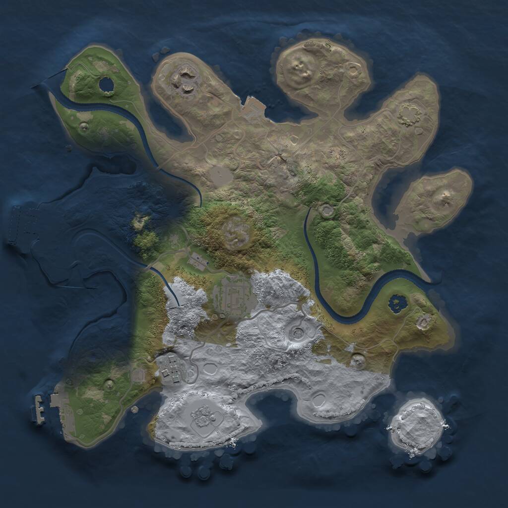 Rust Map: Procedural Map, Size: 2750, Seed: 319669643, 9 Monuments