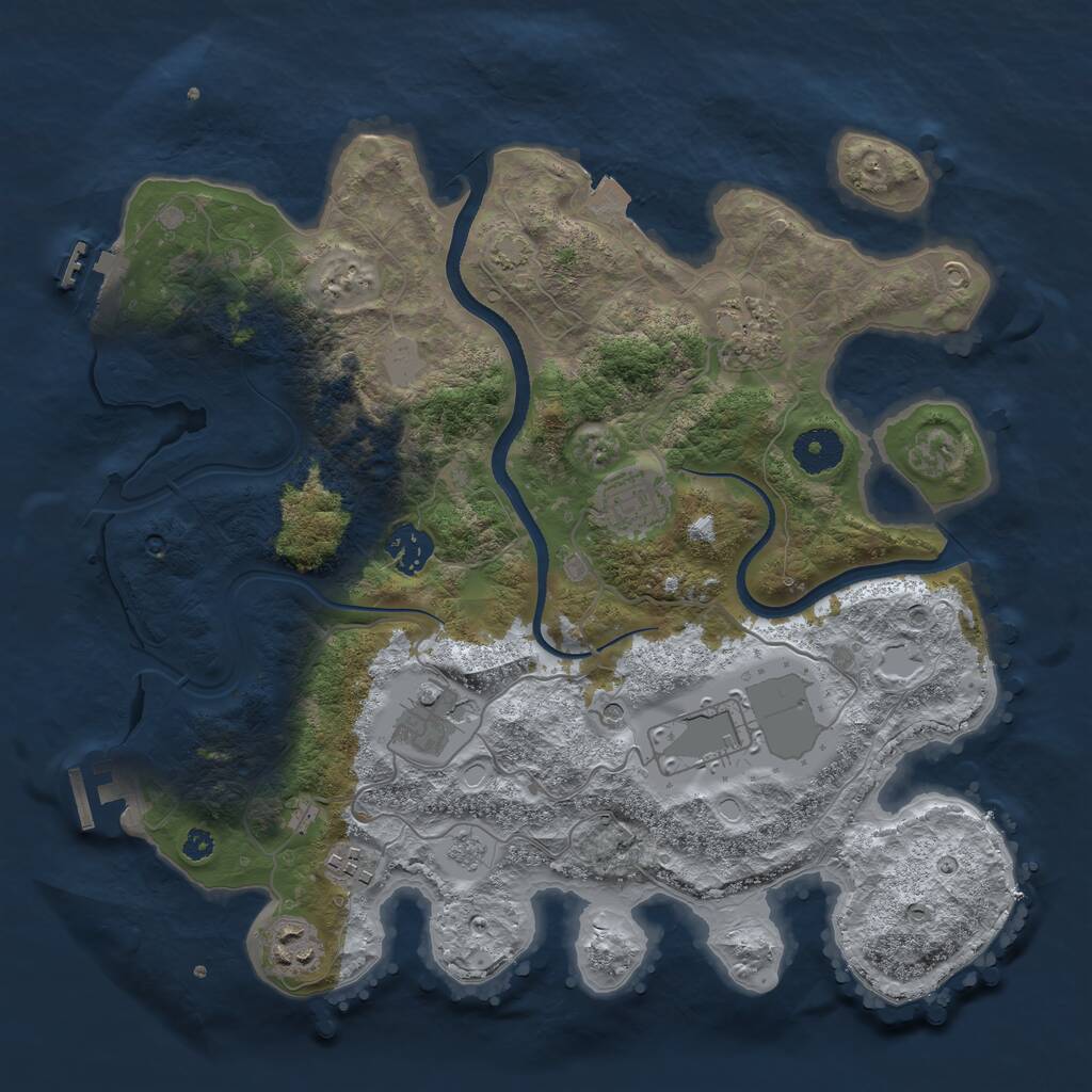 Rust Map: Procedural Map, Size: 3500, Seed: 800779200, 13 Monuments
