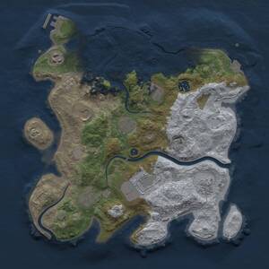 Thumbnail Rust Map: Procedural Map, Size: 3500, Seed: 1225610747, 15 Monuments