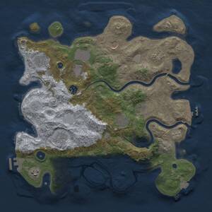 Thumbnail Rust Map: Procedural Map, Size: 3700, Seed: 1308550825, 16 Monuments