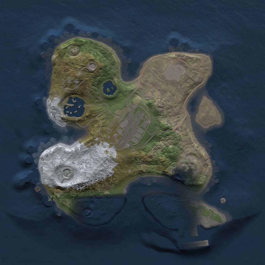 Rust Map: Procedural Map, Size: 1900, Seed: 2147442345, 5 Monuments